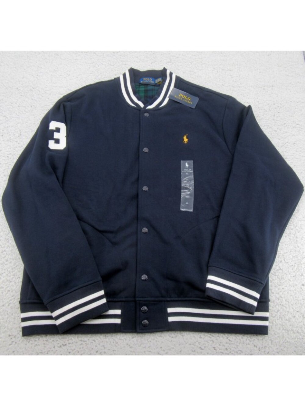 Polo Ralph Lauren Big Crest Patch Varsity Jacket Men's Size XL NEW *SEE DEFECTS* - Picture 6 of 16